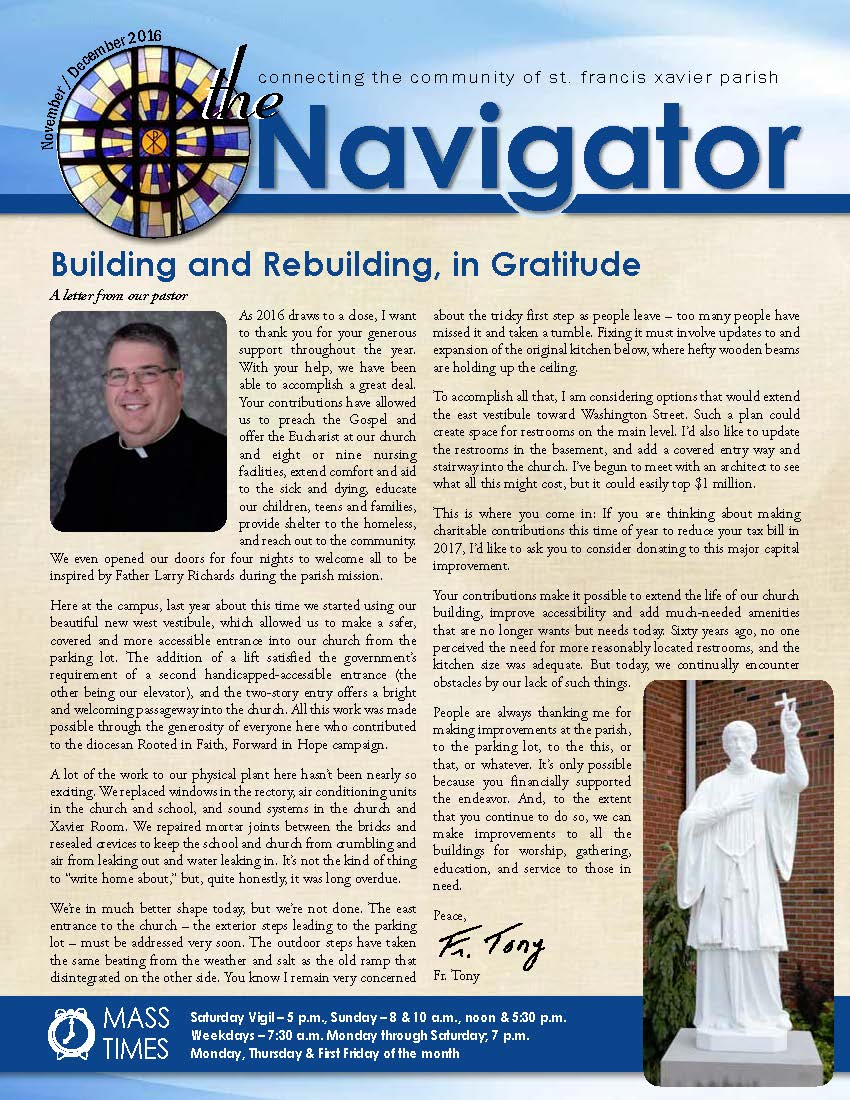 St. Francis Xavier Parish » Navigator Newsletters